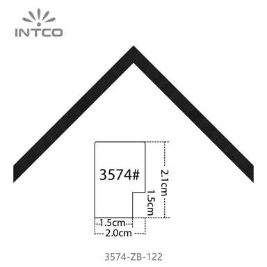 3574-ZB-122 — 2cm Black PS Picture Frame Moulding