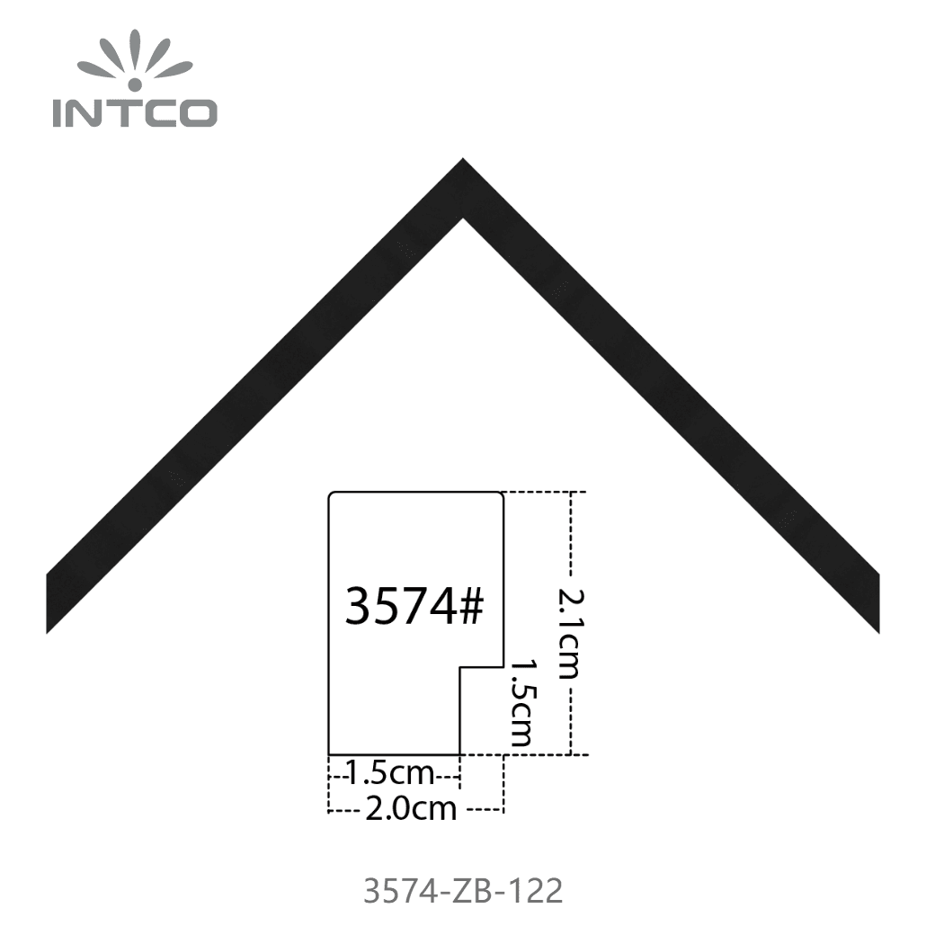 3574-ZB-122 — 2cm Black PS Picture Frame Moulding