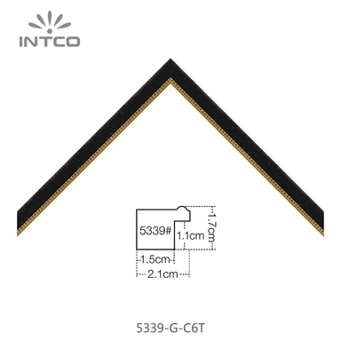 5339-G-C6T — 2.05cm Schwarz PS Bilderrahmenleiste