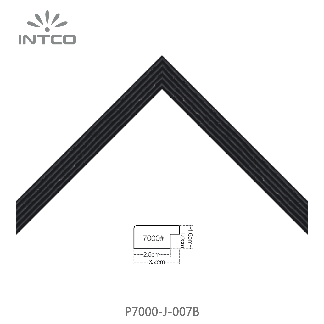 P7000-J-007B — 3.18cm Noir PS Baguette d'Encadrement