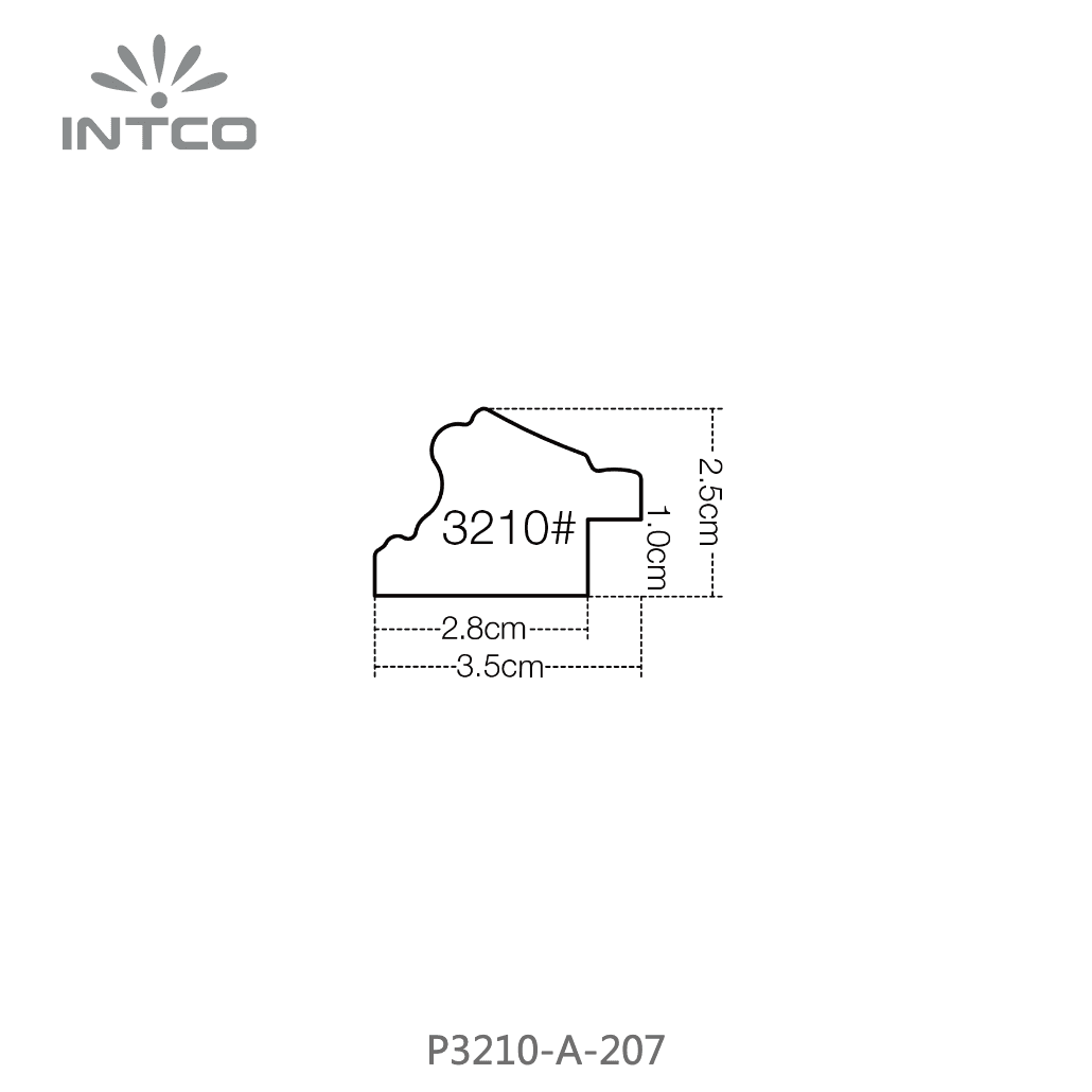 P3210-A-207 — 3.5cm Gold PS Bilderrahmenleiste
