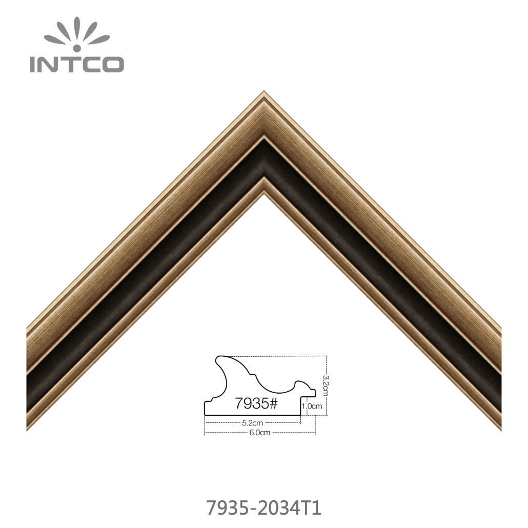 7935-2034T1 — 6cm Gold PS Bilderrahmenleiste