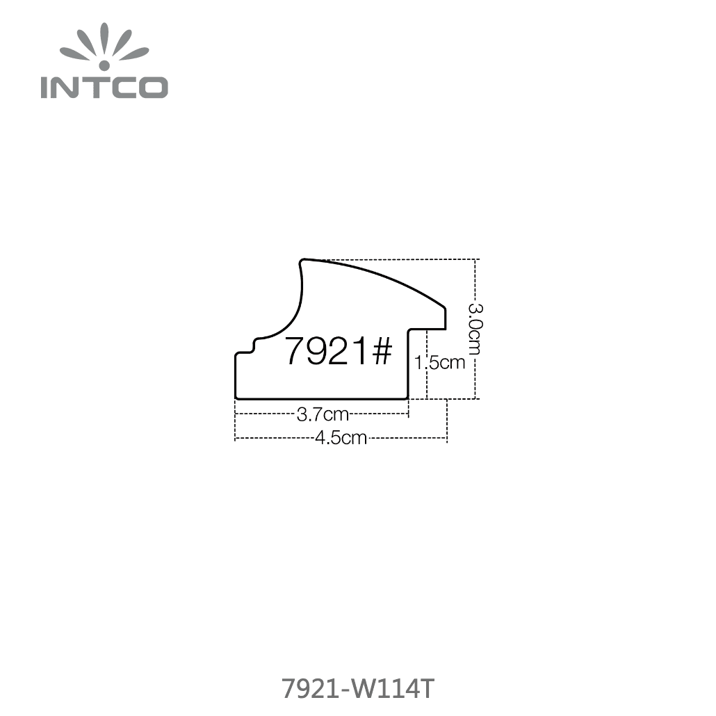 7921-W114T — 4.5cm Natur PS Bilderrahmenleiste
