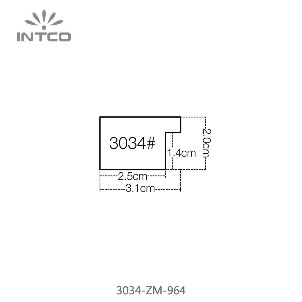 3034-ZM-964 — 3.08cm Silber PS Bilderrahmenleiste