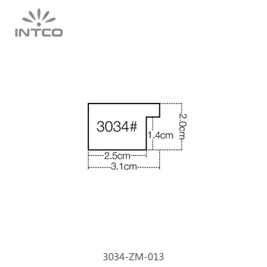 3034-ZM-013 — 3.08cm Gold PS Bilderrahmenleiste