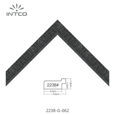 2238-G-062 — 4cm Schwarz PS Bilderrahmenleiste