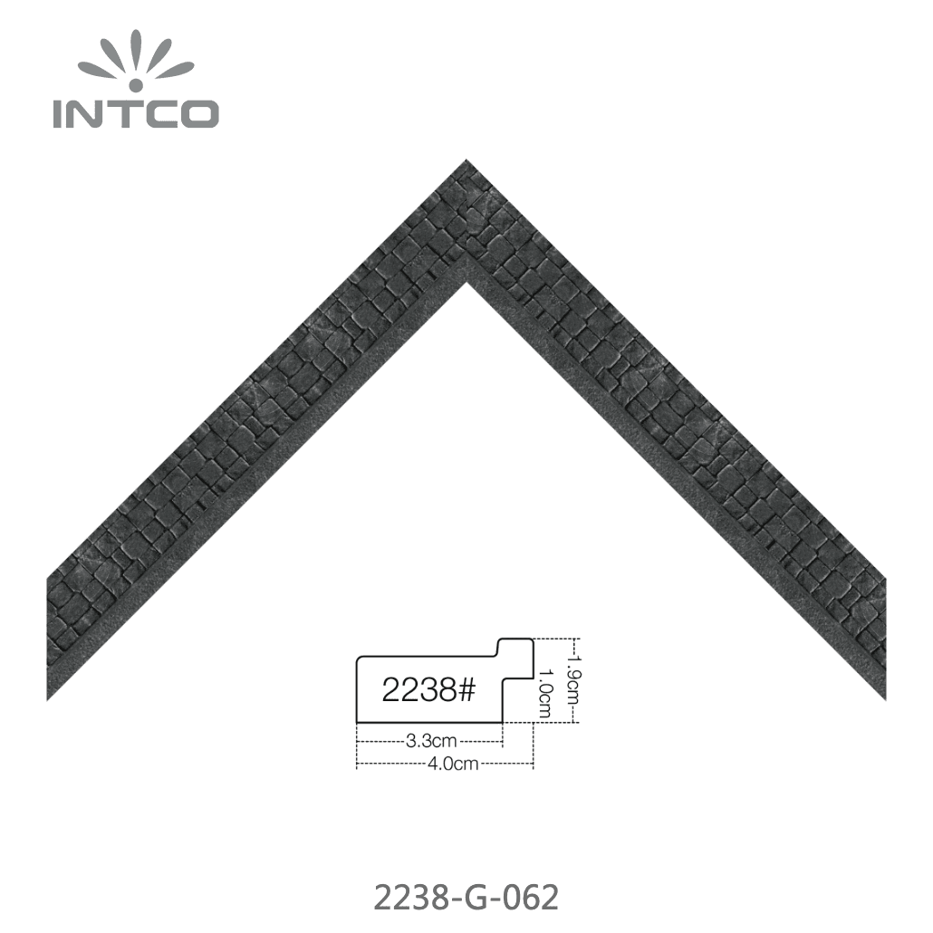 2238-G-062 — 4cm Schwarz PS Bilderrahmenleiste