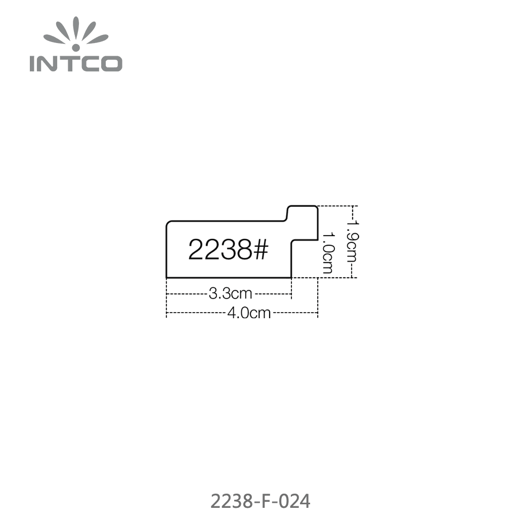 2238-F-024 — 4cm Blanc PS Baguette d'Encadrement