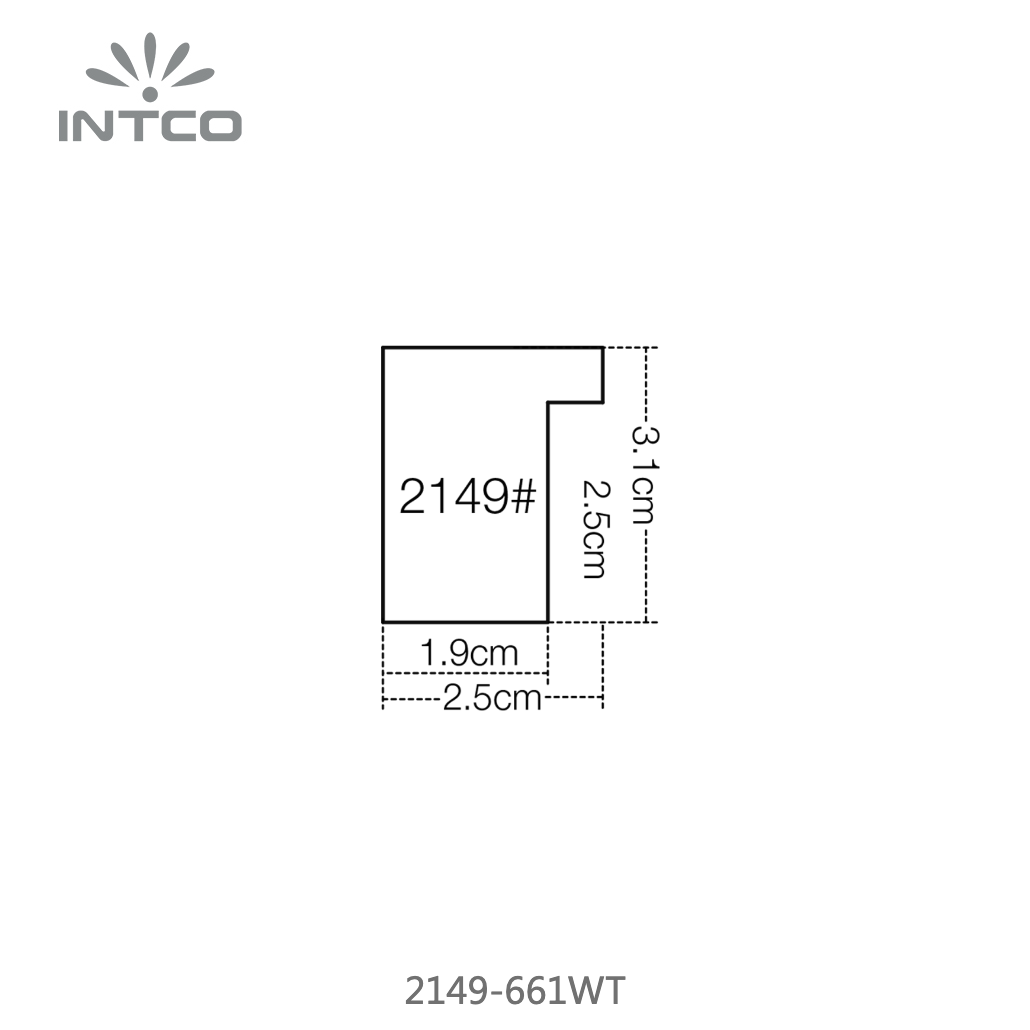 2149-661WT — 2.54cm Natur PS Bilderrahmenleiste