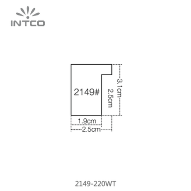 2149-220WT — 2.54cm Natur PS Bilderrahmenleiste