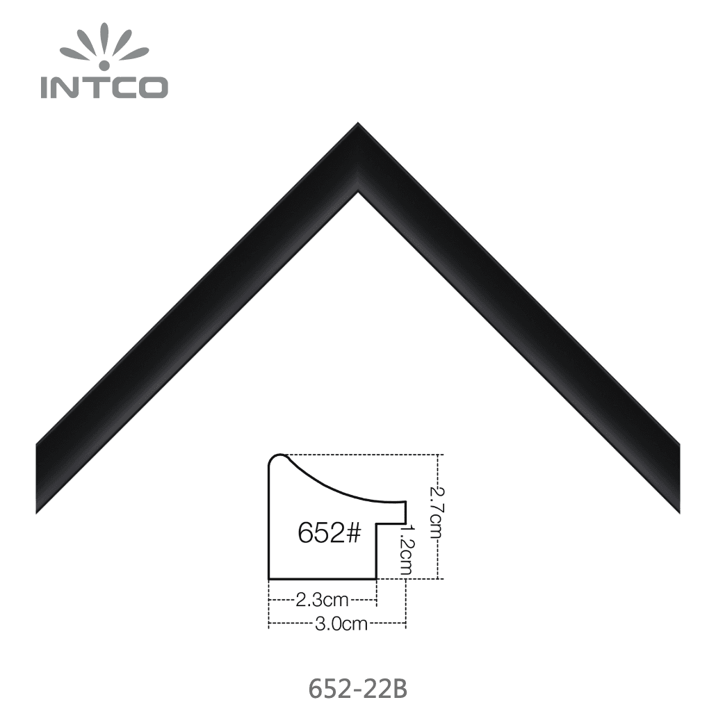 652-22B — 3cm Preto PS Moldura para Quadro