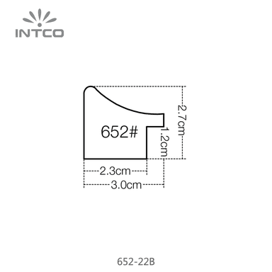 652-22B — 3cm Preto PS Moldura para Quadro