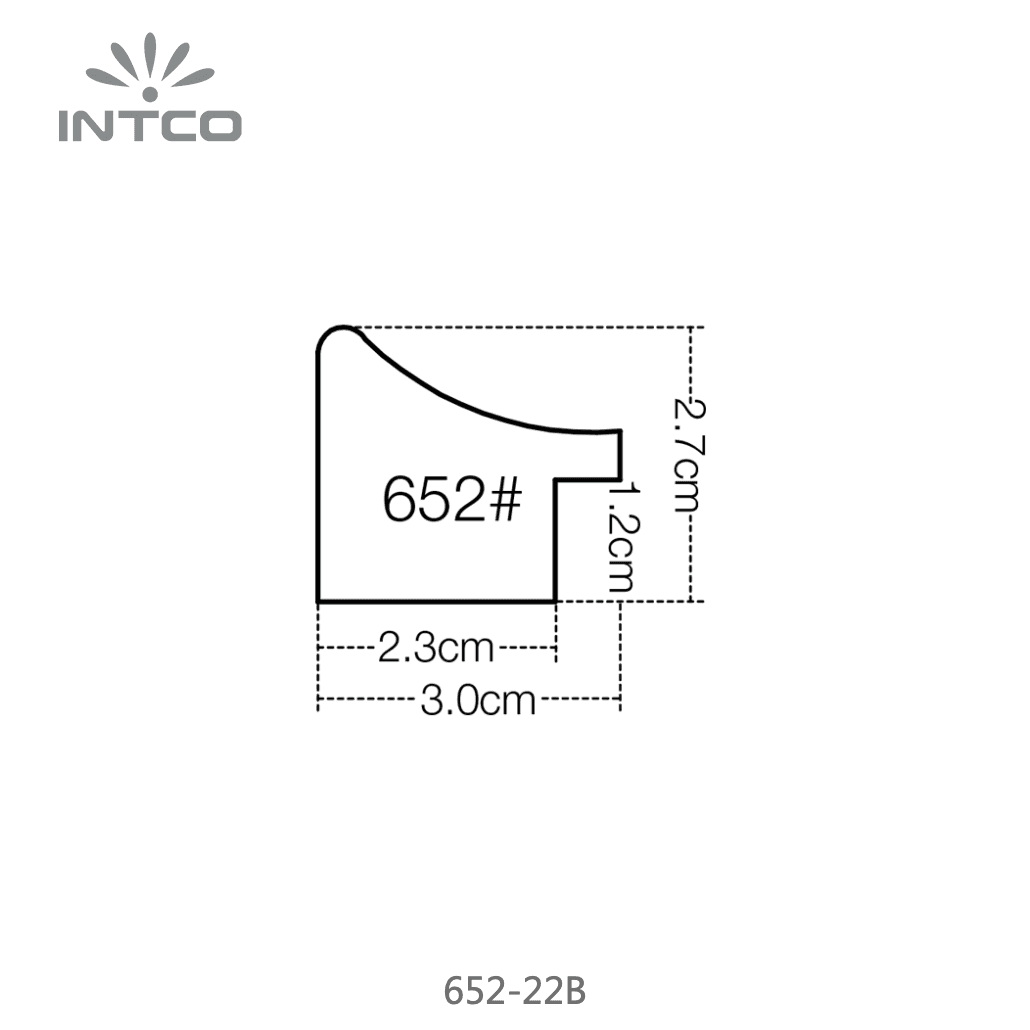 652-22B — 3cm Preto PS Moldura para Quadro