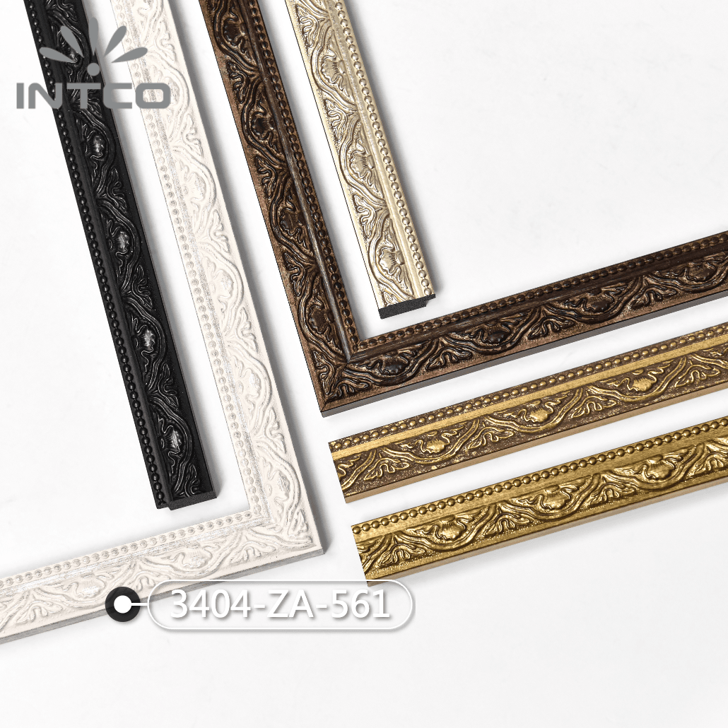 3404-ZA-561 — 2.78cm Weiß PS Bilderrahmenleiste