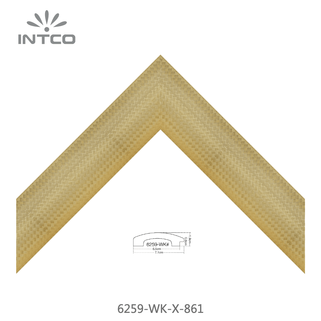 6259-WK-X-861 — 7.17cm Dourado PS Moldura para Quadro