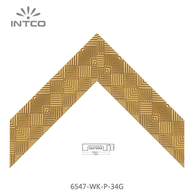 6547-WK-P-34G — 7.5cm Dourado PS Moldura para Quadro