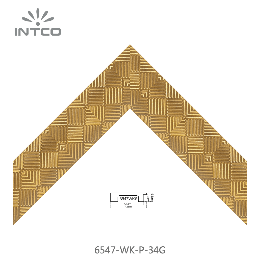 6547-WK-P-34G — 7.5cm Dourado PS Moldura para Quadro