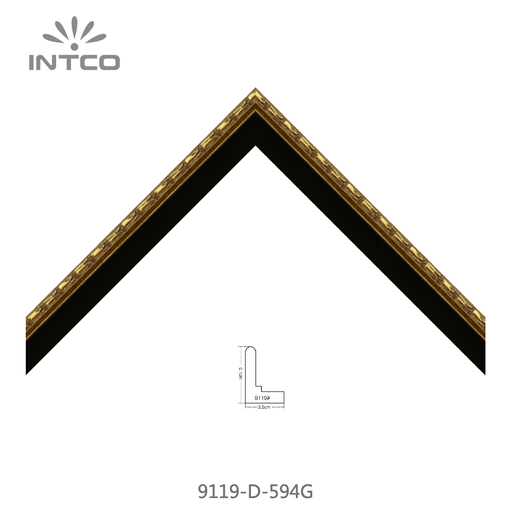 9119-D-594G — 3.5cm Doré PS Baguette d'Encadrement