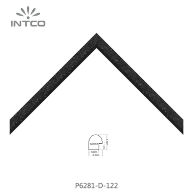 P6281-D-122 — 2.45cm Schwarz PS Bilderrahmenleiste