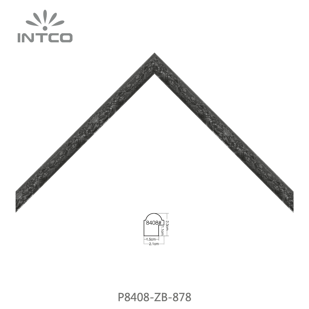 P8408-ZB-878 — 2.05cm Silber PS Bilderrahmenleiste