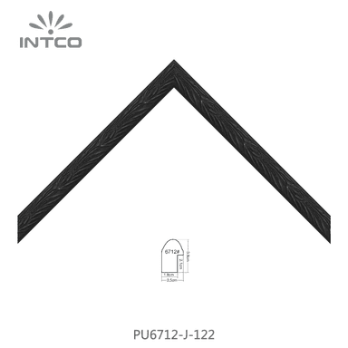 PU6712-J-122 — 2.54cm Negro PS Moldura para Marco de Fotos