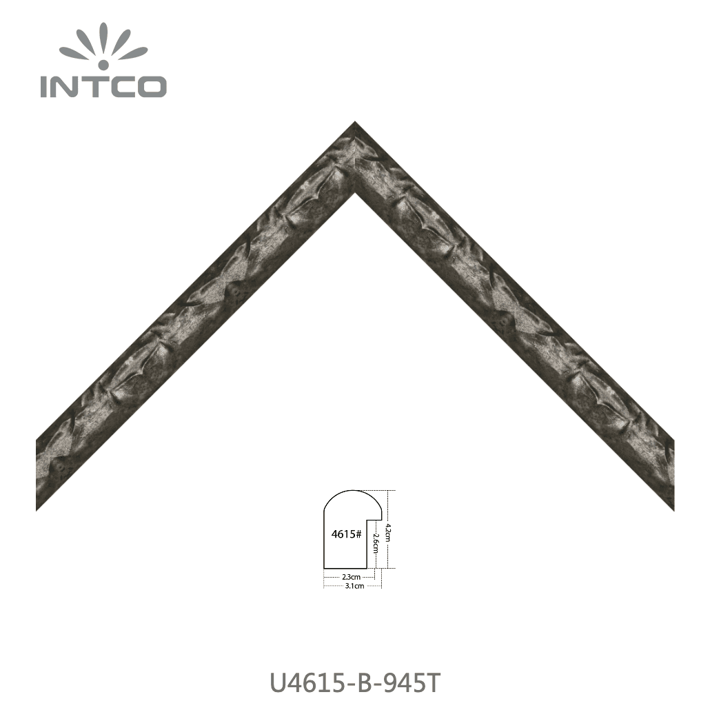 U4615-B-945T — 3.1cm Silber PS Bilderrahmenleiste