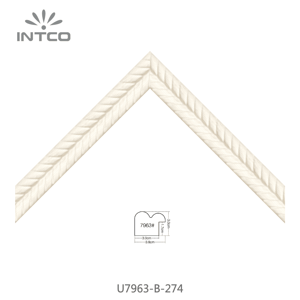 U7963-B-274 — 3.81cm Natur PS Bilderrahmenleiste