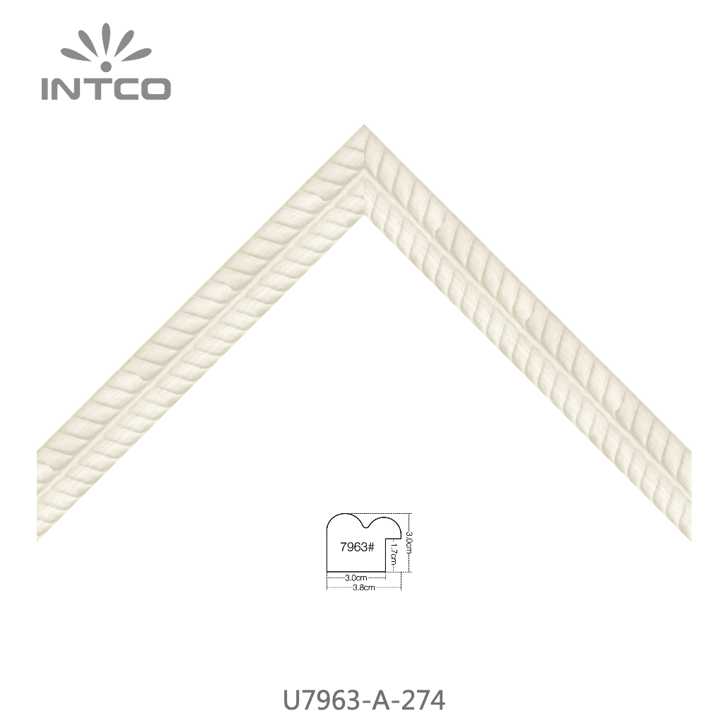 U7963-A-274 — 3.81cm Natur PS Bilderrahmenleiste