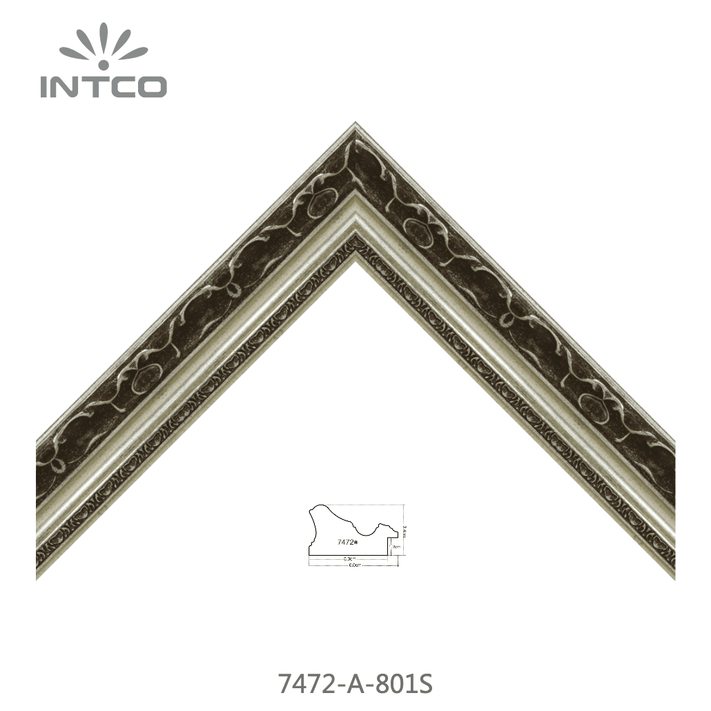 7472-A-801S — 6cm Prateado PS Moldura para Quadro