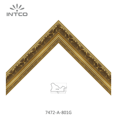 7472-A-801G — 6cm Gold PS Bilderrahmenleiste
