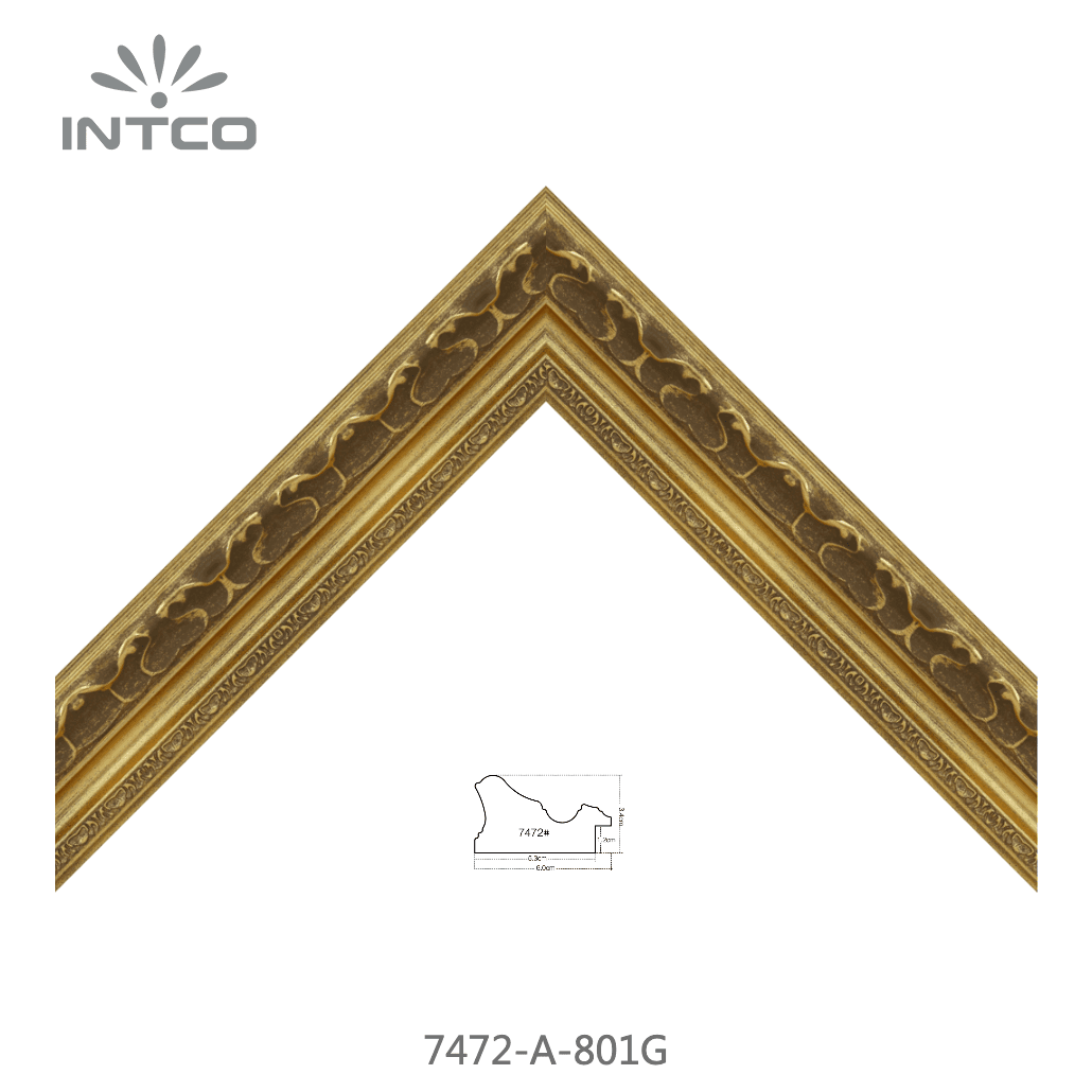 7472-A-801G — 6cm Gold PS Bilderrahmenleiste