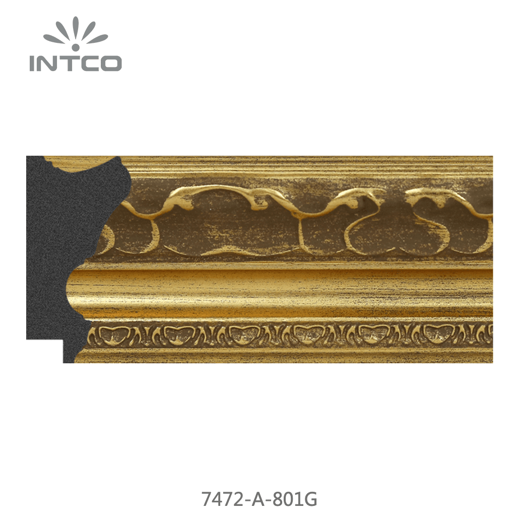 7472-A-801G — 6cm Gold PS Bilderrahmenleiste