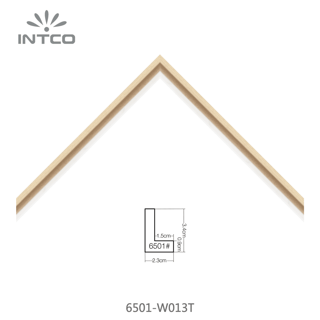 6501-W013T — 2.26cm Natural PS Moldura para Marco de Fotos