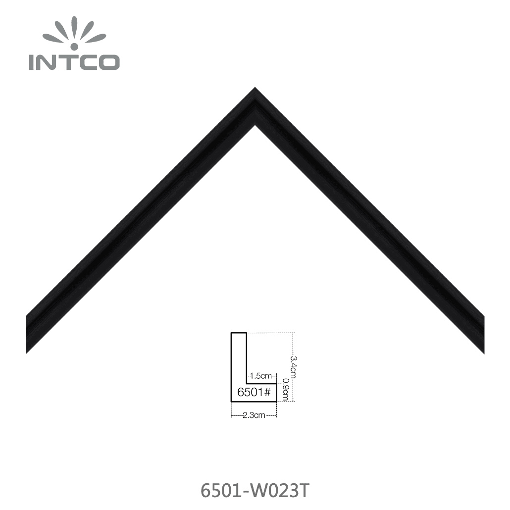 6501-W023T — 2.26cm Schwarz PS Bilderrahmenleiste
