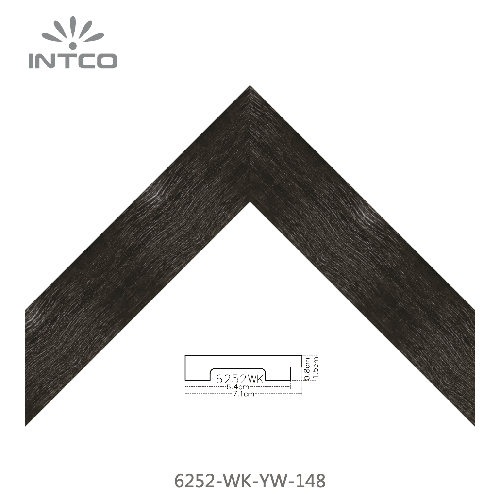 6252-WK-YW-148 — 7.05cm Schwarz PS Bilderrahmenleiste