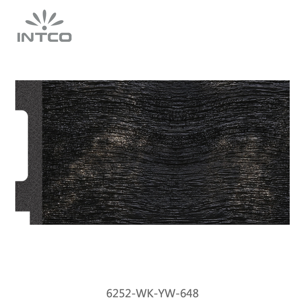 6252-WK-YW-648 — 7.05cm Black PS Picture Frame Moulding