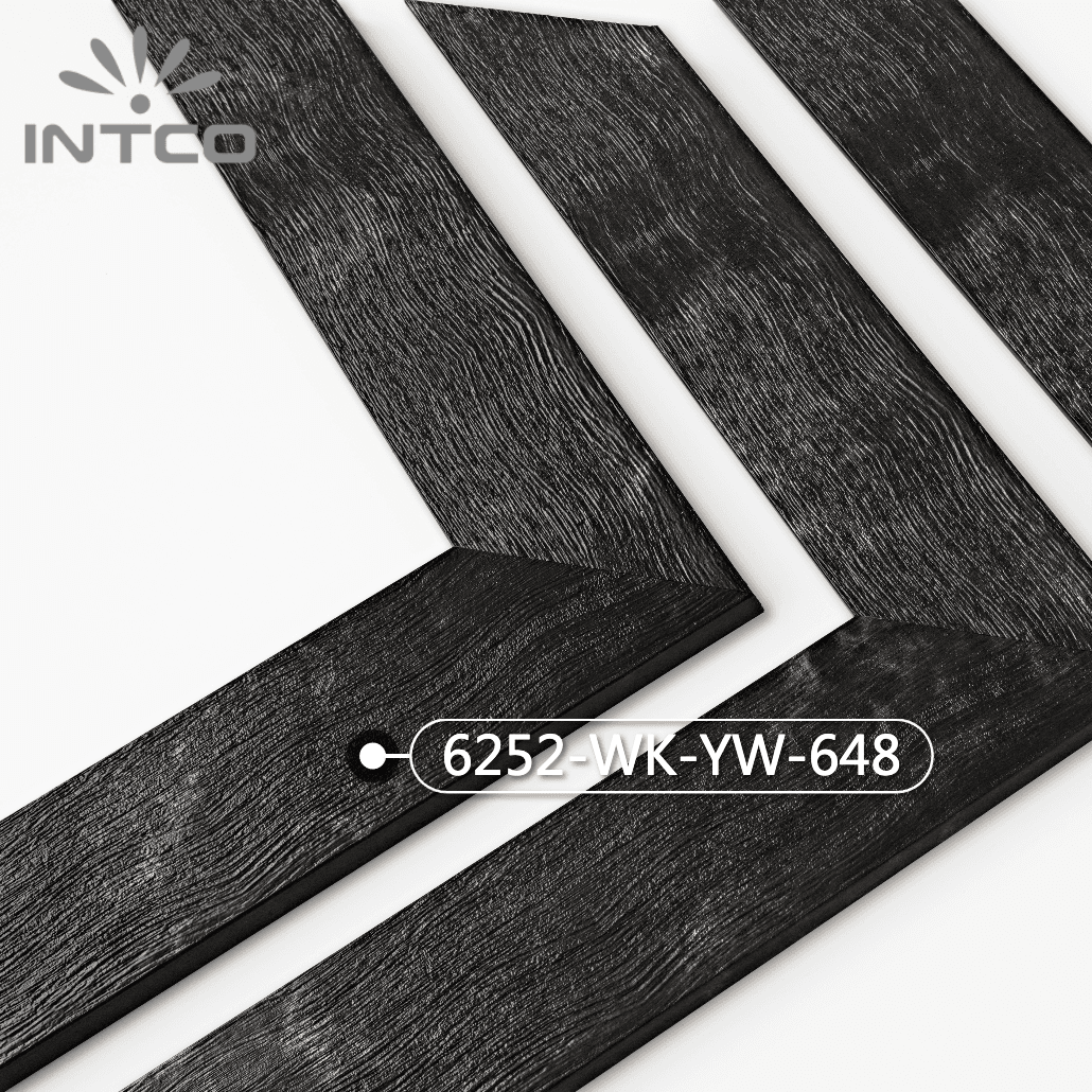 6252-WK-YW-648 — 7.05cm Black PS Picture Frame Moulding