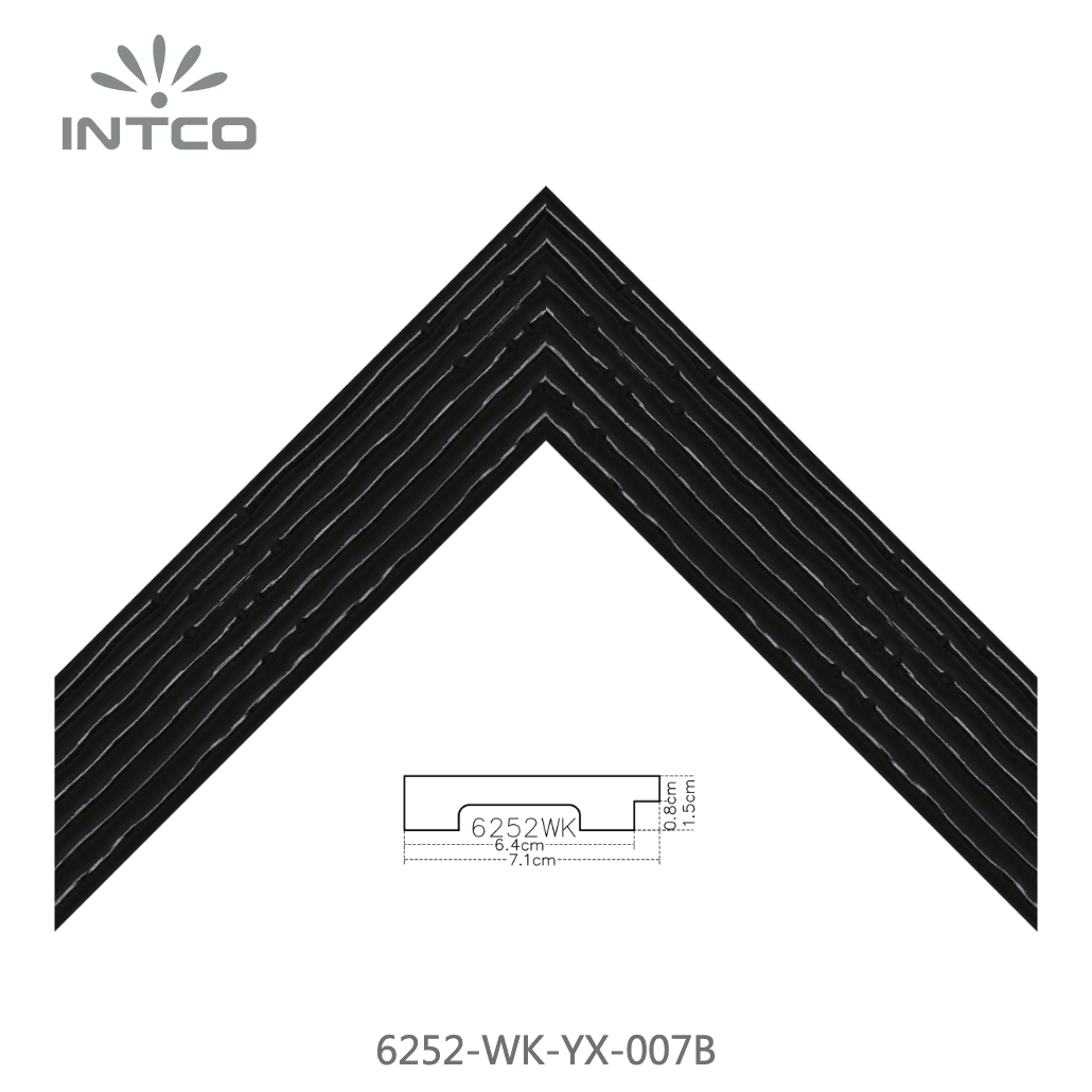6252-WK-YX-007B — 7.05cm Schwarz PS Bilderrahmenleiste