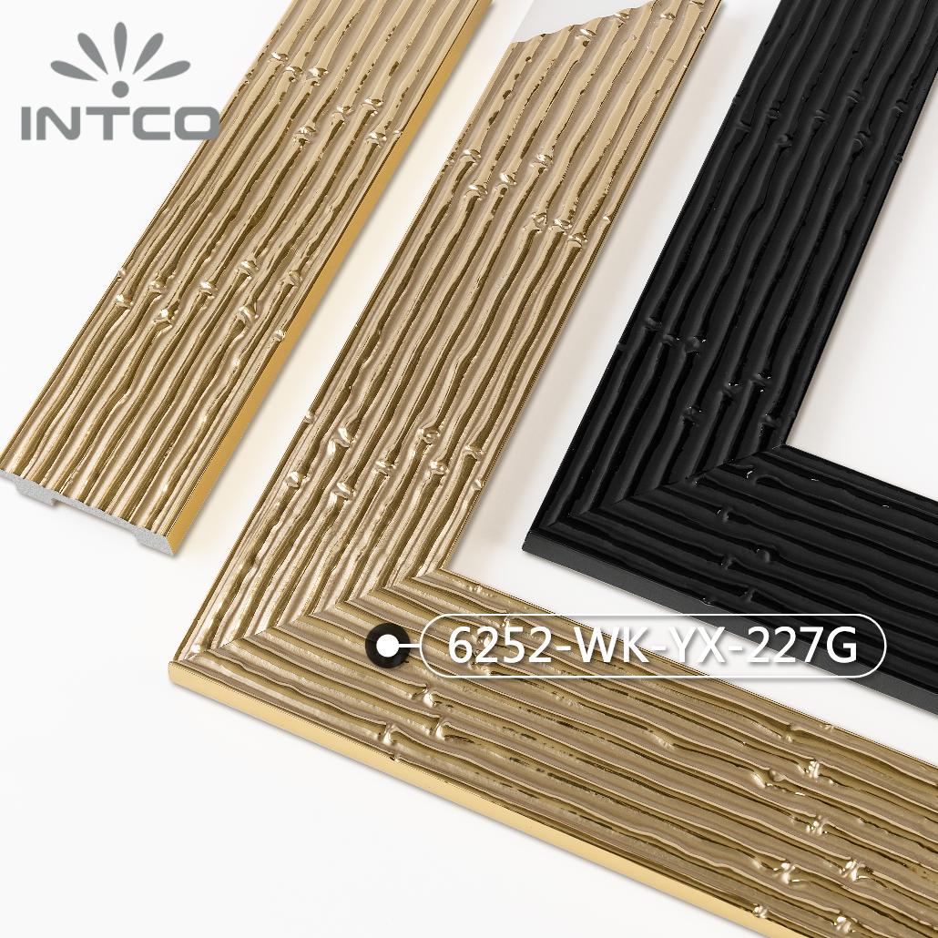 6252-WK-YX-227G — 7.05cm Gold PS Picture Frame Moulding