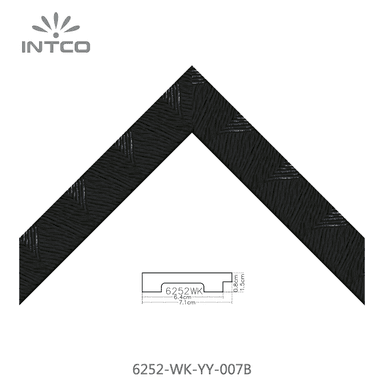 6252-WK-YY-007B — 7.05cm Schwarz PS Bilderrahmenleiste