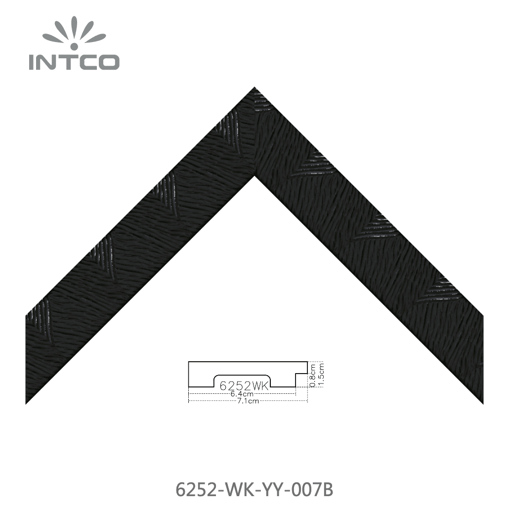 6252-WK-YY-007B — 7.05cm Schwarz PS Bilderrahmenleiste
