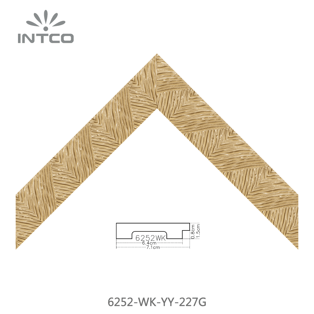 6252-WK-YY-227G — 7.05cm Gold PS Bilderrahmenleiste