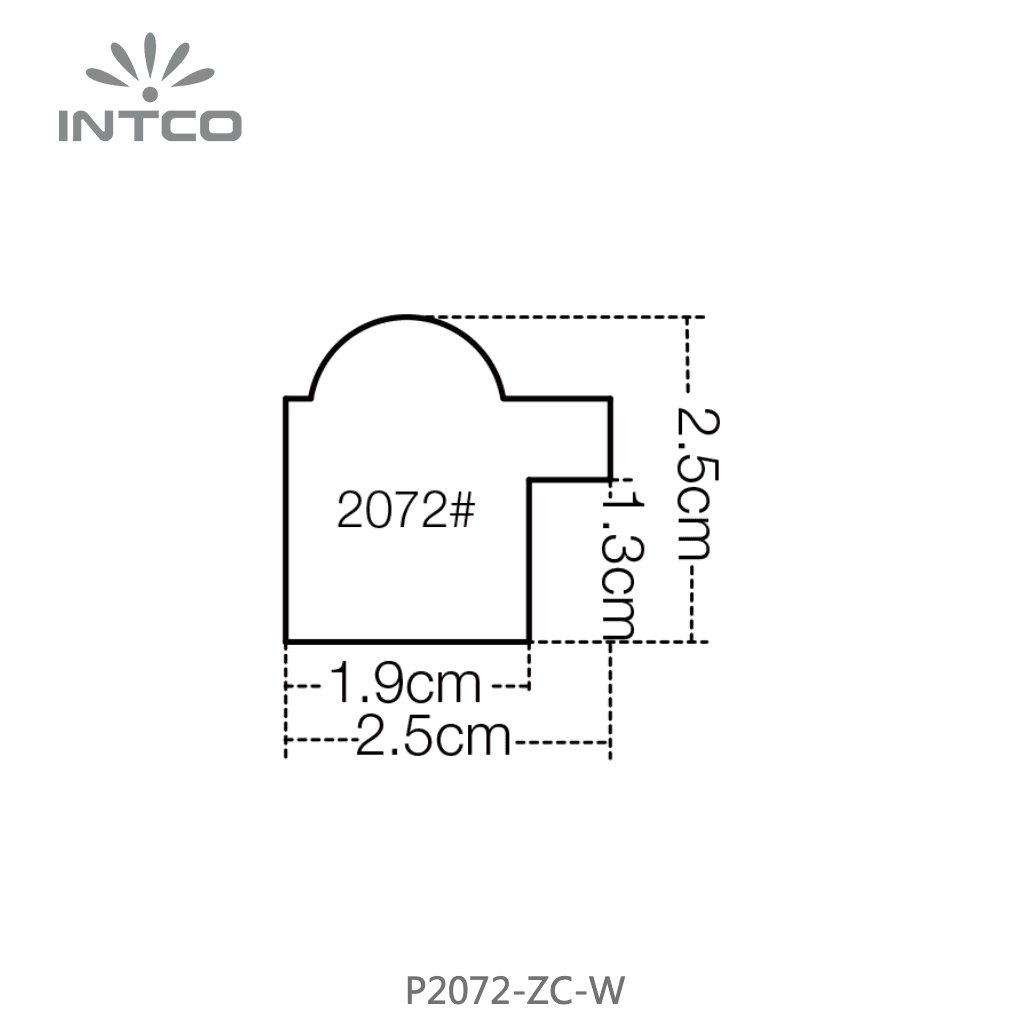 P2072-ZC-W — 2.5cm Blanc PS Baguette d'Encadrement