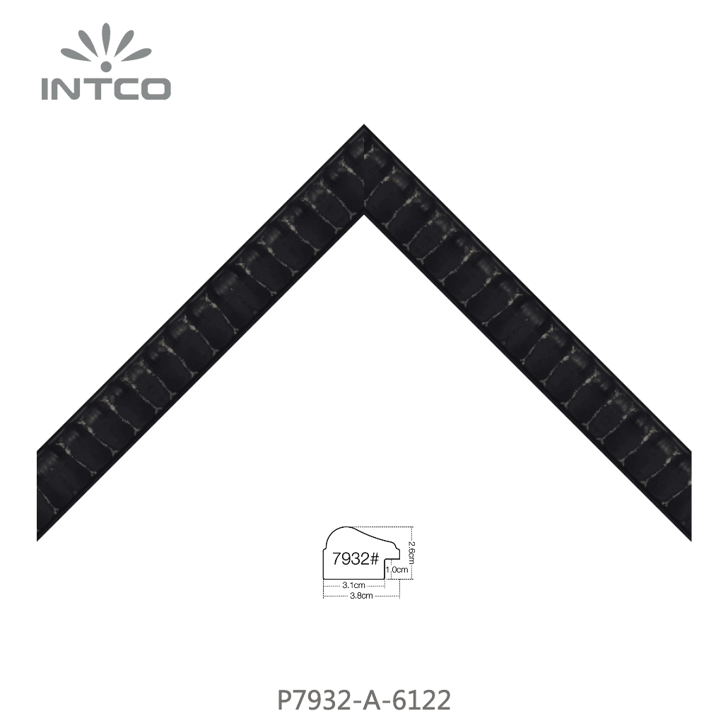 P7932-A-6122 — 3.8cm Schwarz PS Bilderrahmenleiste