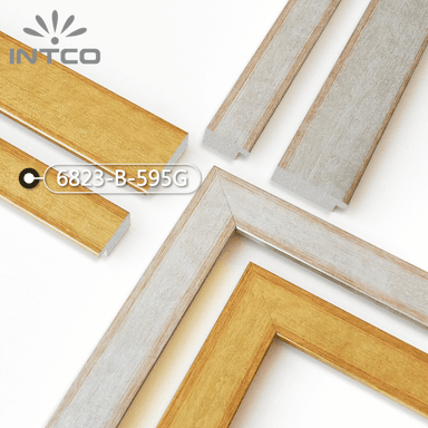 6823-B-595G — 3.26cm Gold PS Bilderrahmenleiste