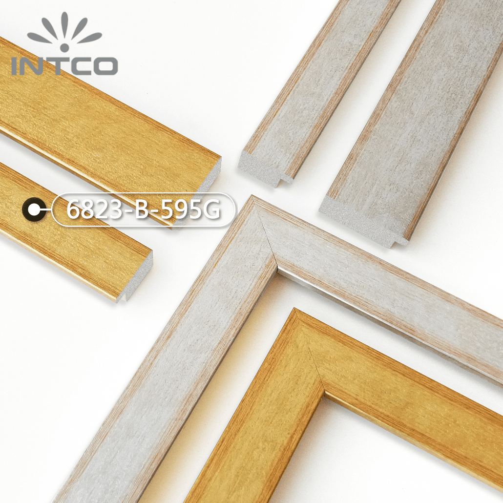 6823-B-595G — 3.26cm Gold PS Bilderrahmenleiste