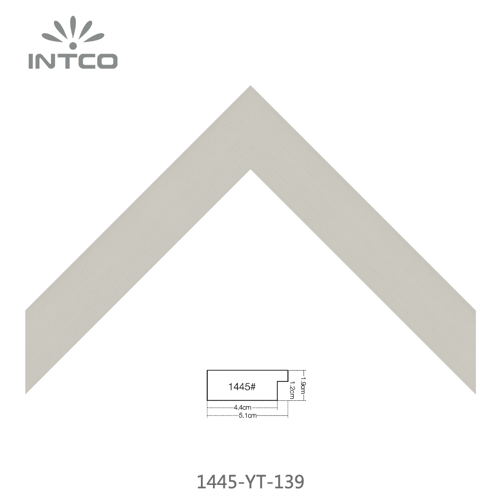 1445-YT-139 — 5.1cm Silber PS Bilderrahmenleiste