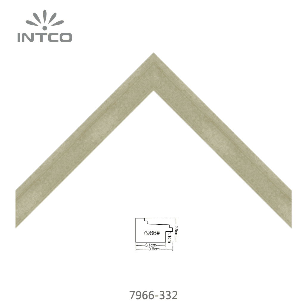 7966-332 — 3.81cm Gold PS Bilderrahmenleiste