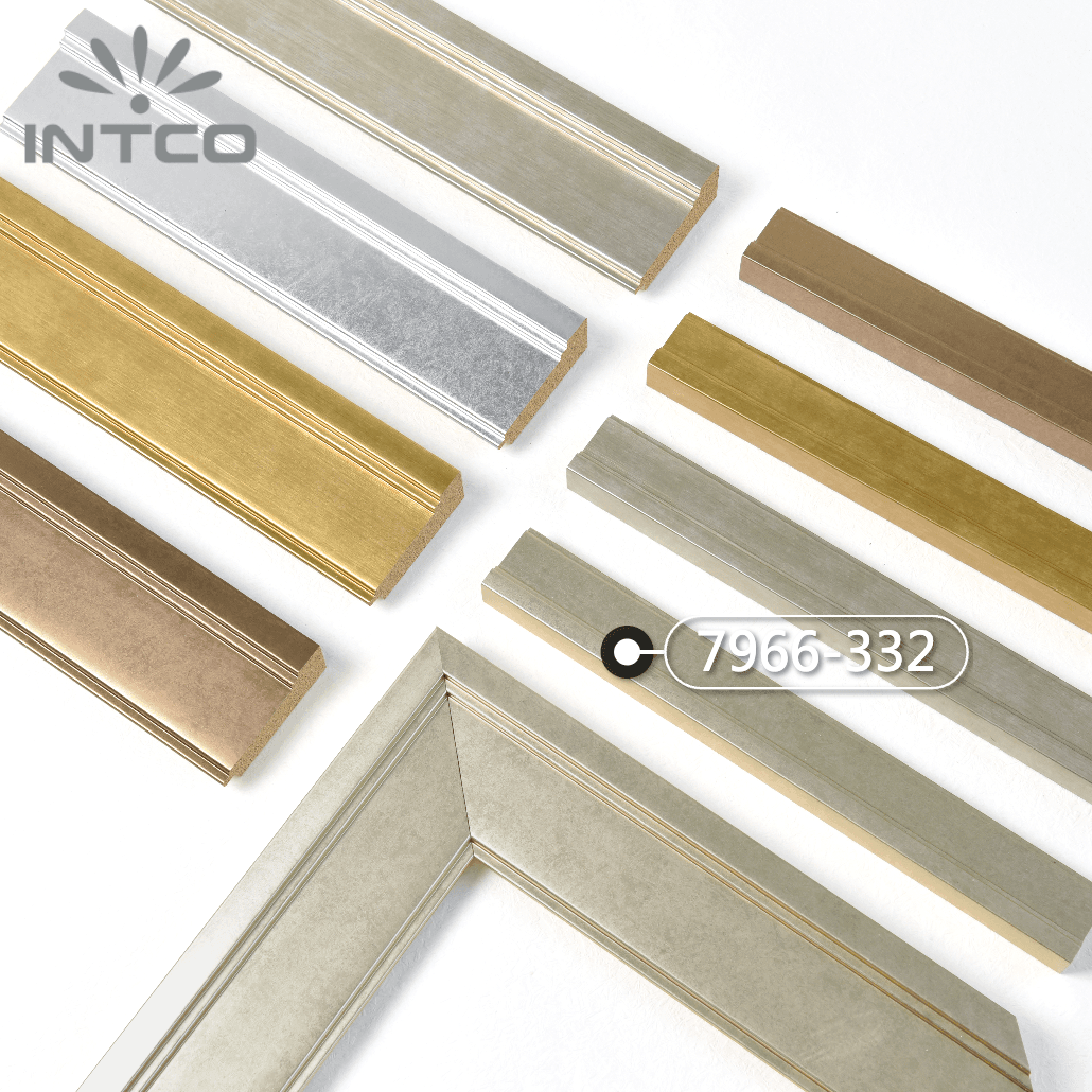 7966-332 — 3.81cm Gold PS Bilderrahmenleiste
