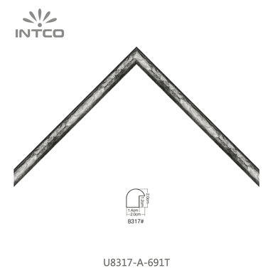 U8317-A-691T — 2.01cm Plateado PS Moldura para Marco de Fotos